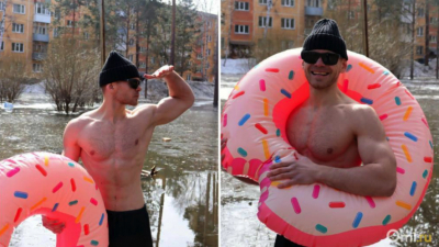 "Вода холодноватая": местный житель принял ванну в луже в одном из городских скверов 13/04/2026 &ndash; Новости