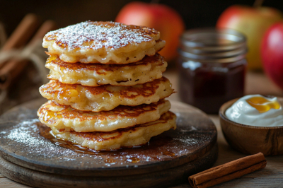 На завтрак в пост готовлю ароматные яблочные оладьи на минералке &mdash; пышные, румяные, без яиц