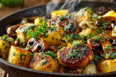 Самый вкусный ужин: картошка с грибами, от которой все будут в восторге