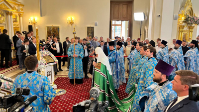 Храм Николы Тульского в&nbsp;Казани принял первую службу после реставрации: его освящает Патриарх Кирилл
